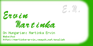 ervin martinka business card